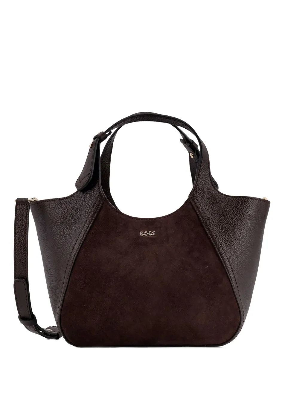 Hugo Boss Boss Women Suede And Leather Shoulder Bag In Burgundy