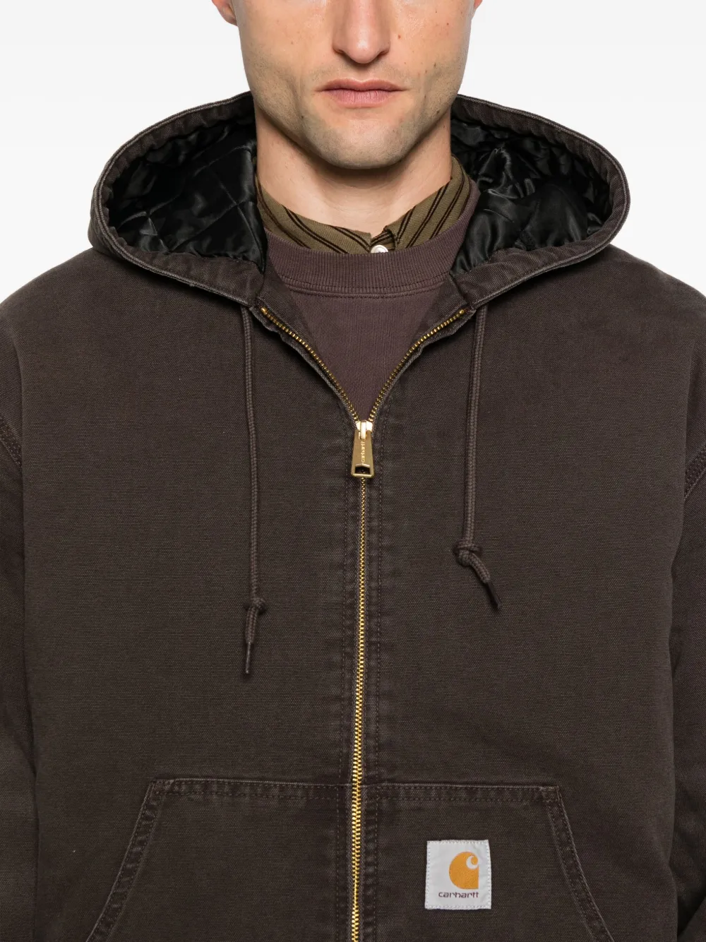 Carhartt Brown Og Active Jacket Hooded Jacket In Brown