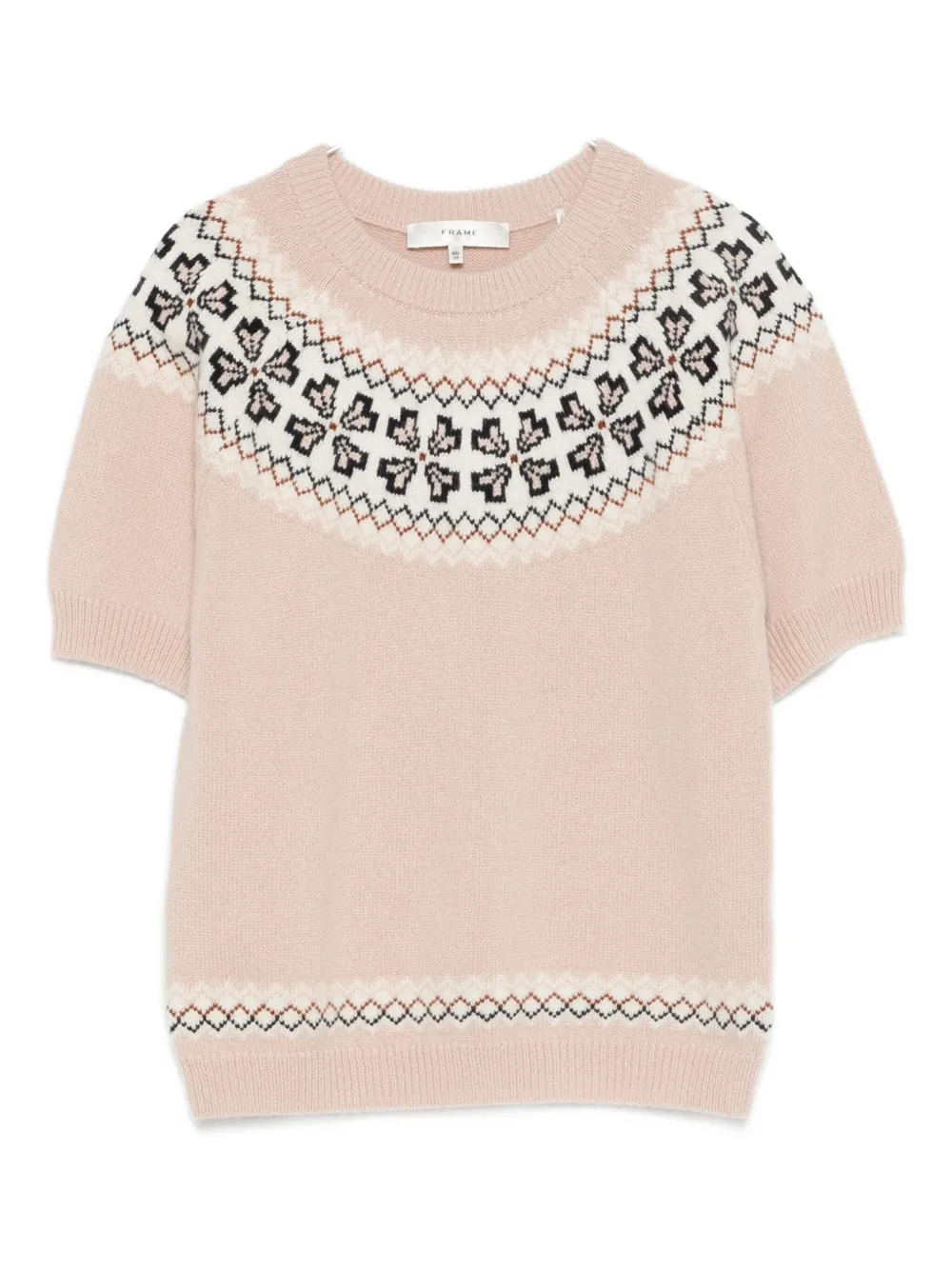 Frame Short-sleeve Sweater In Neutral