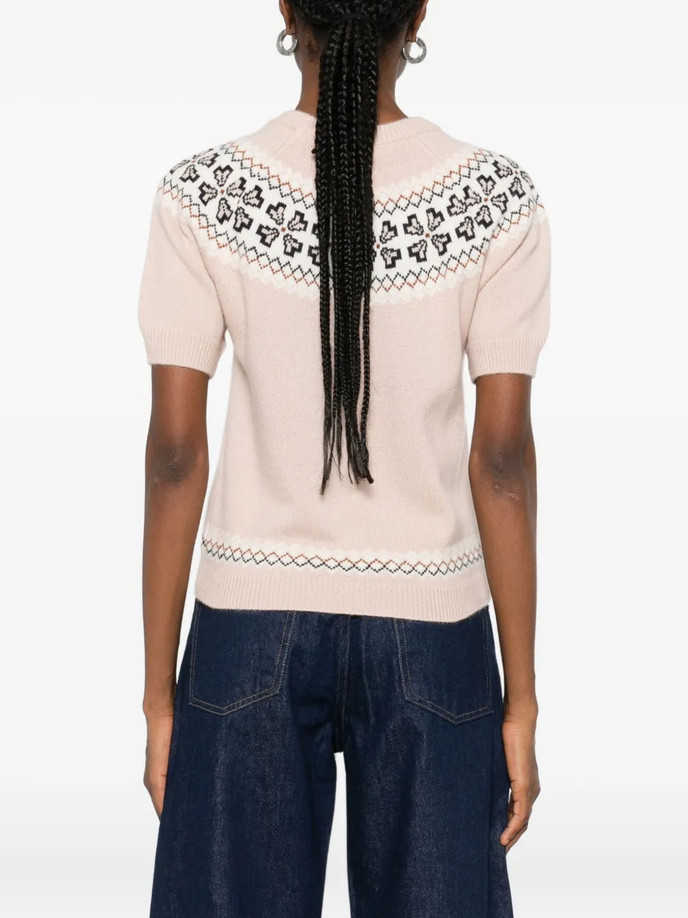 Frame Short-sleeve Sweater In Neutral