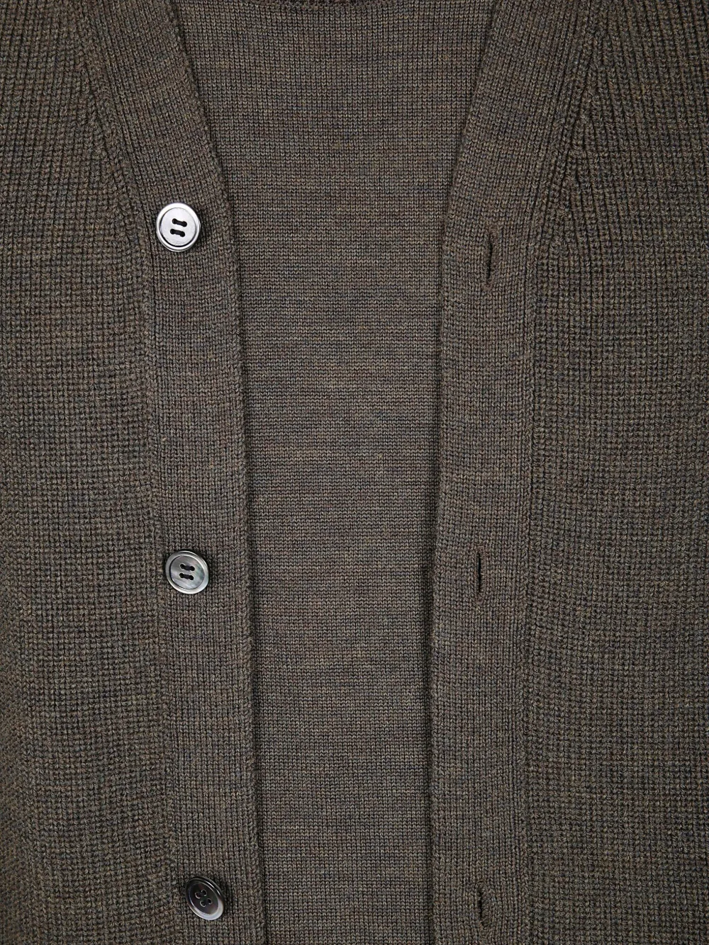 Comme Des Garçons Homme Deux Wool Cardigan In Brown