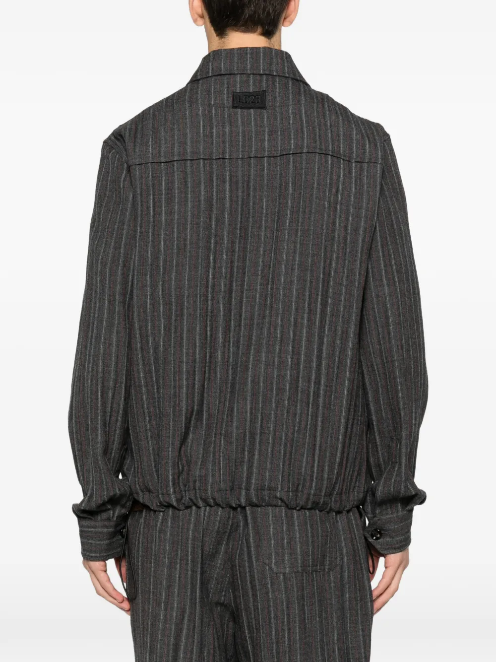 Lc23 Striped Zip-up Jacket In Gray