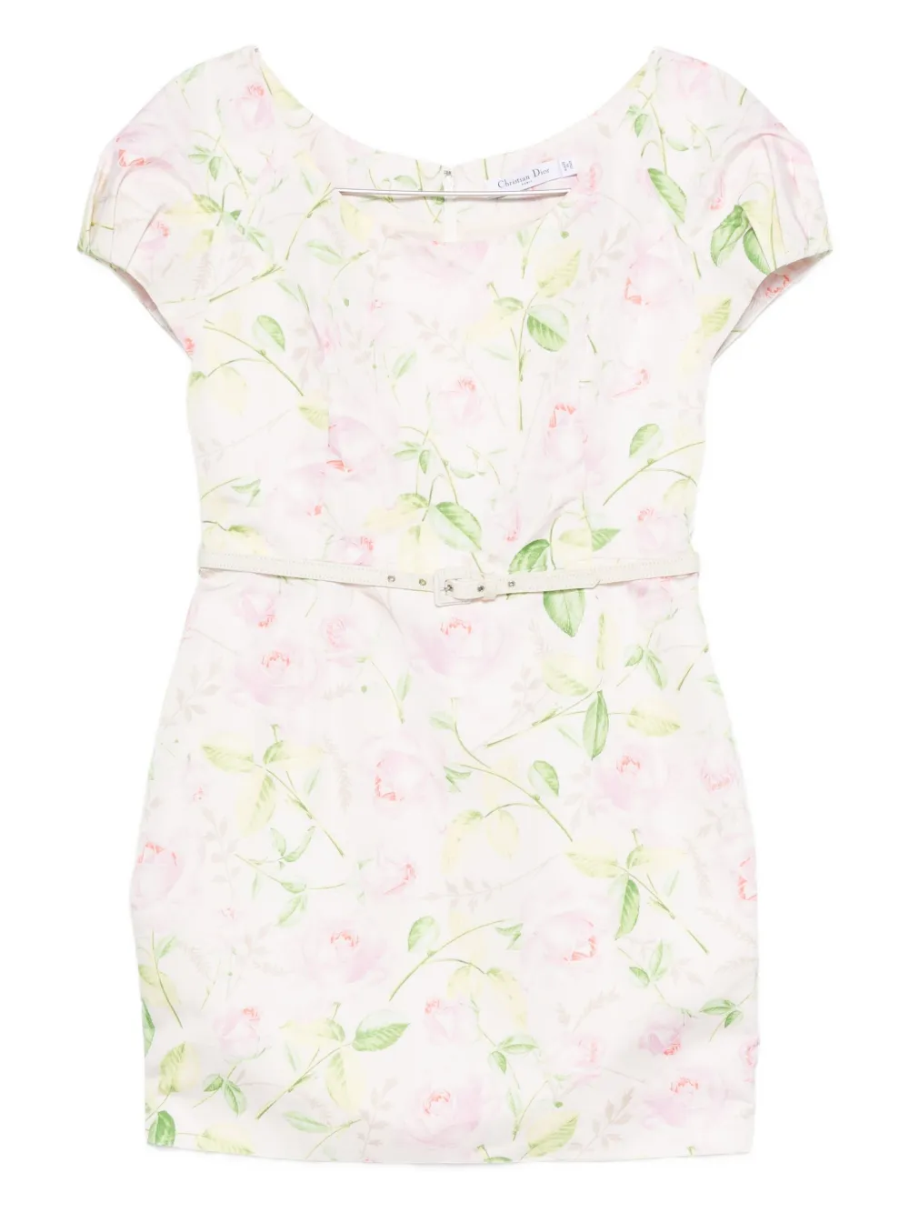 Christian Dior Pre-Owned 2000s belted silk midi dress - Toni neutri