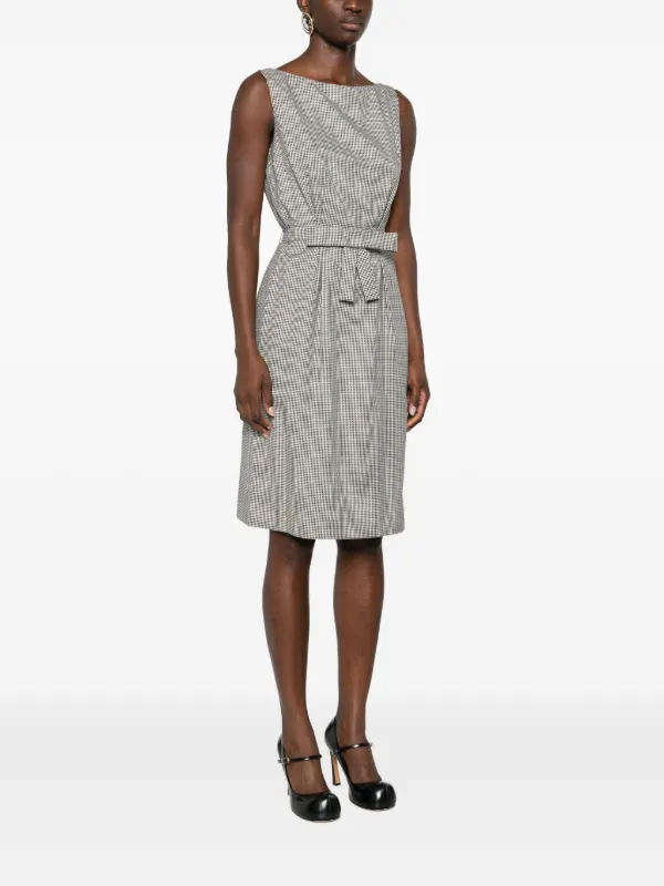 Dior 2000s Belted Pied-De-Poul Mini Dress - Black
