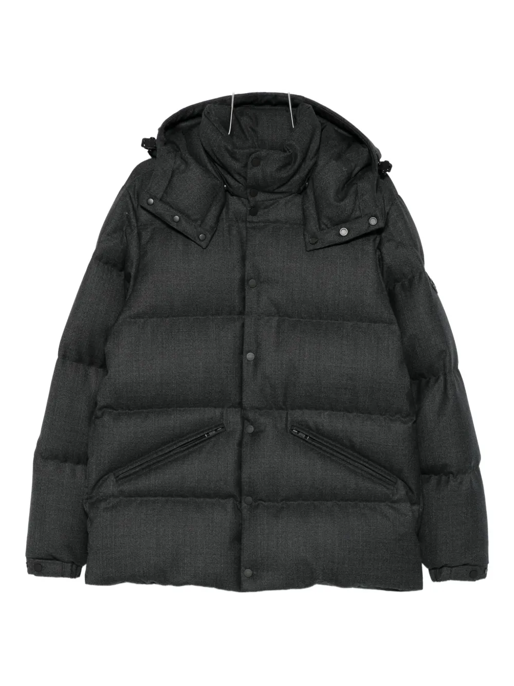 Moncler Hooded Quilted Jacket In Black