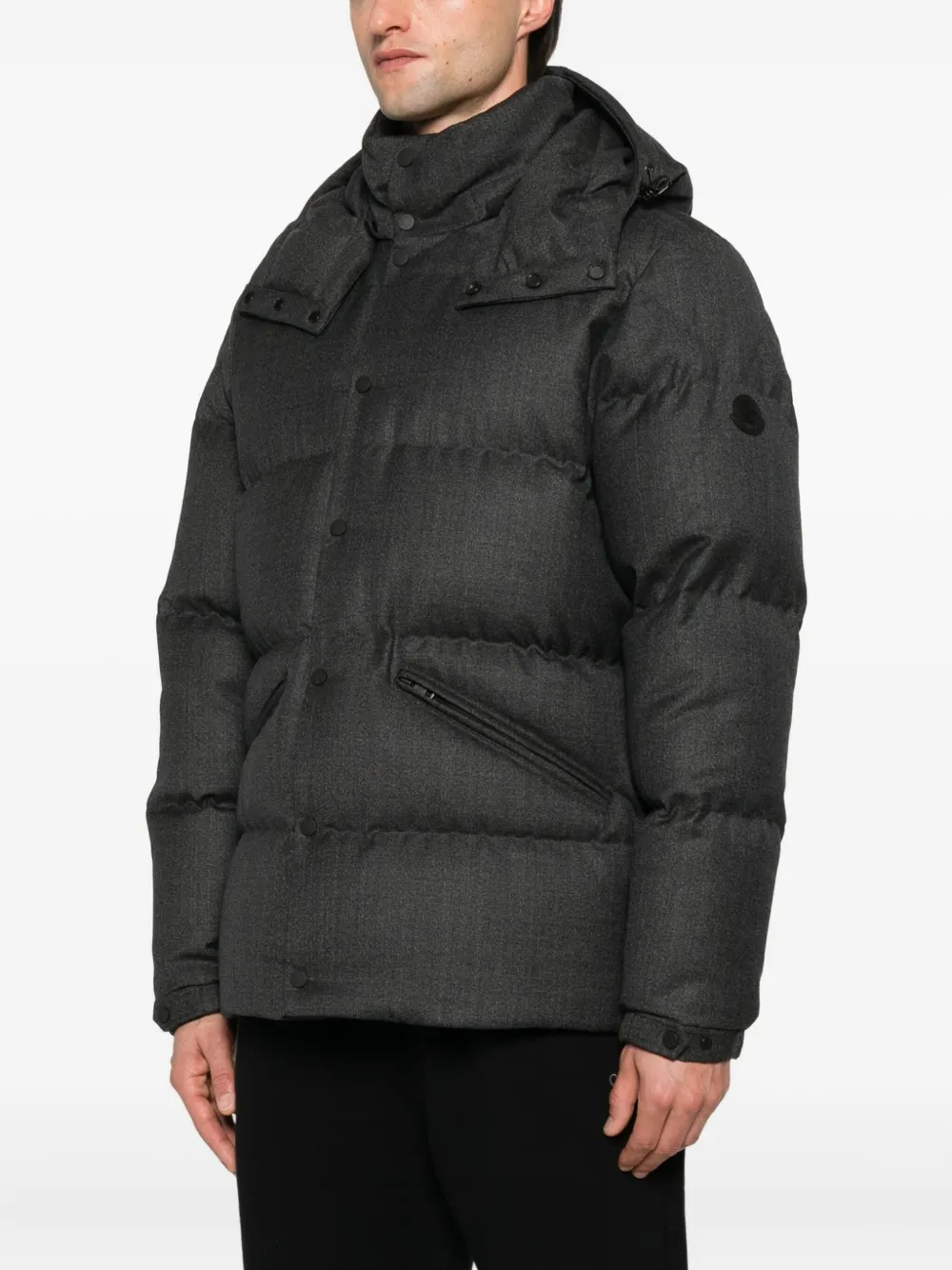Moncler Hooded Quilted Jacket In Black