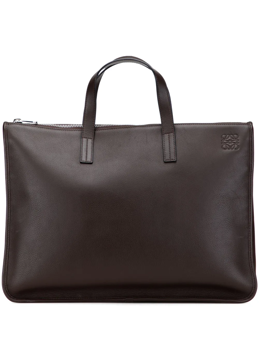 Loewe Pre-Owned 2016 Leather Anagram Toledo Briefcase business bag | Brown | Image 1