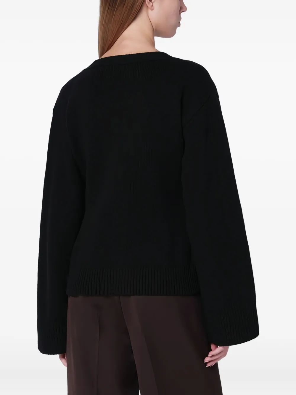 Almada Label Pocket top met knopen Zwart