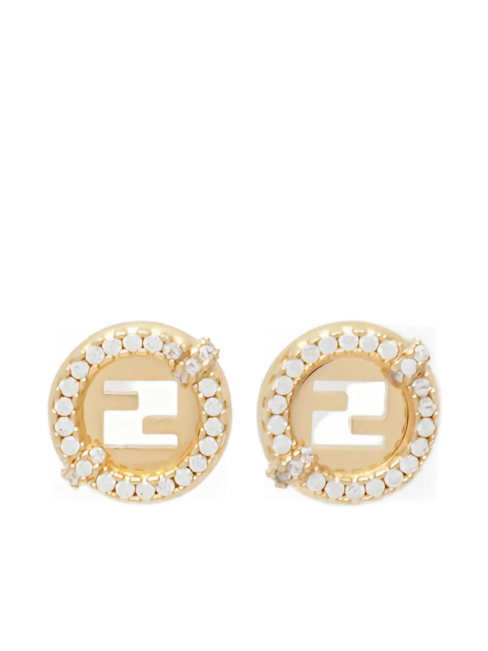 FENDI crystal-embellished earrings - Gold