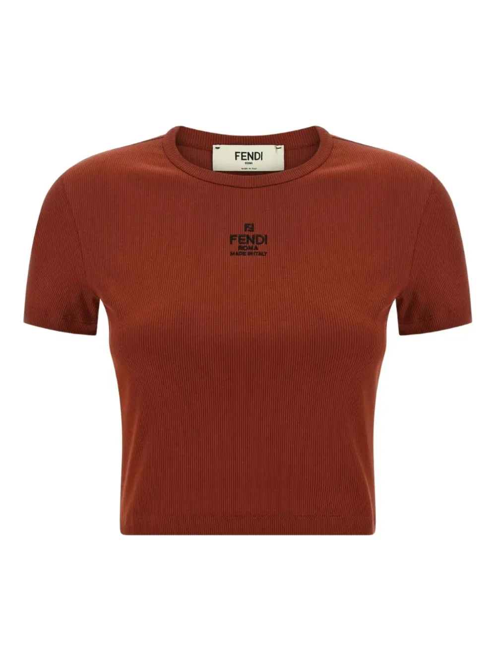 FENDI T-shirt con logo - Marrone
