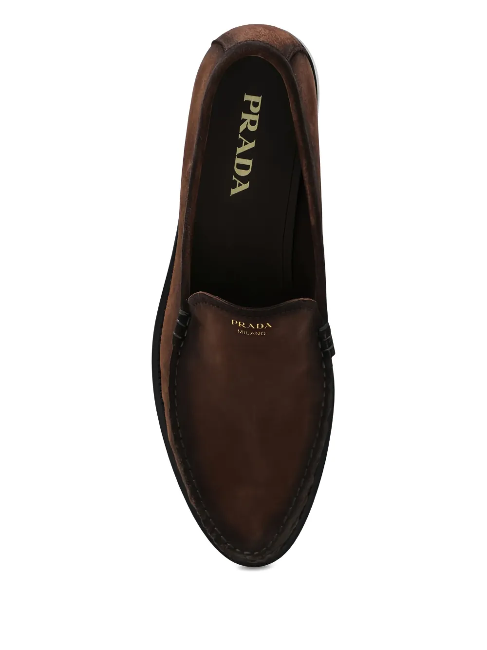 Prada Loafers met logodetail Bruin