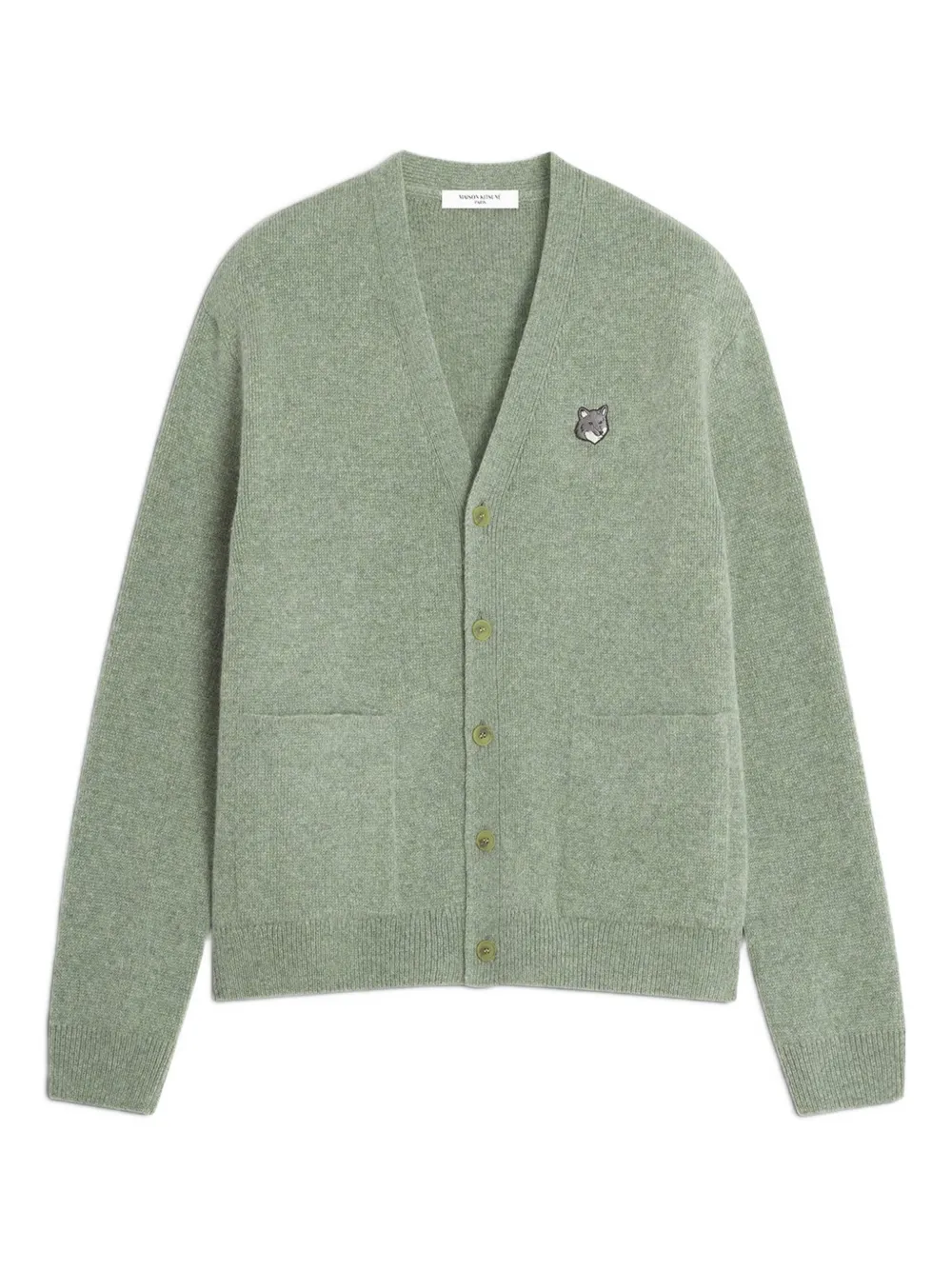 Maison Kitsuné laurel green fox cardigan
