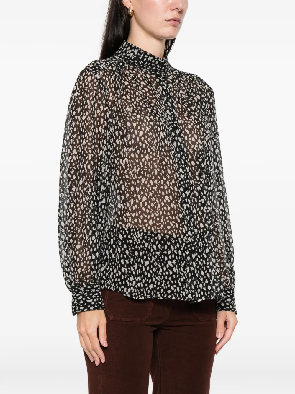 Nili Lotan Long-sleeve Blouse In Black