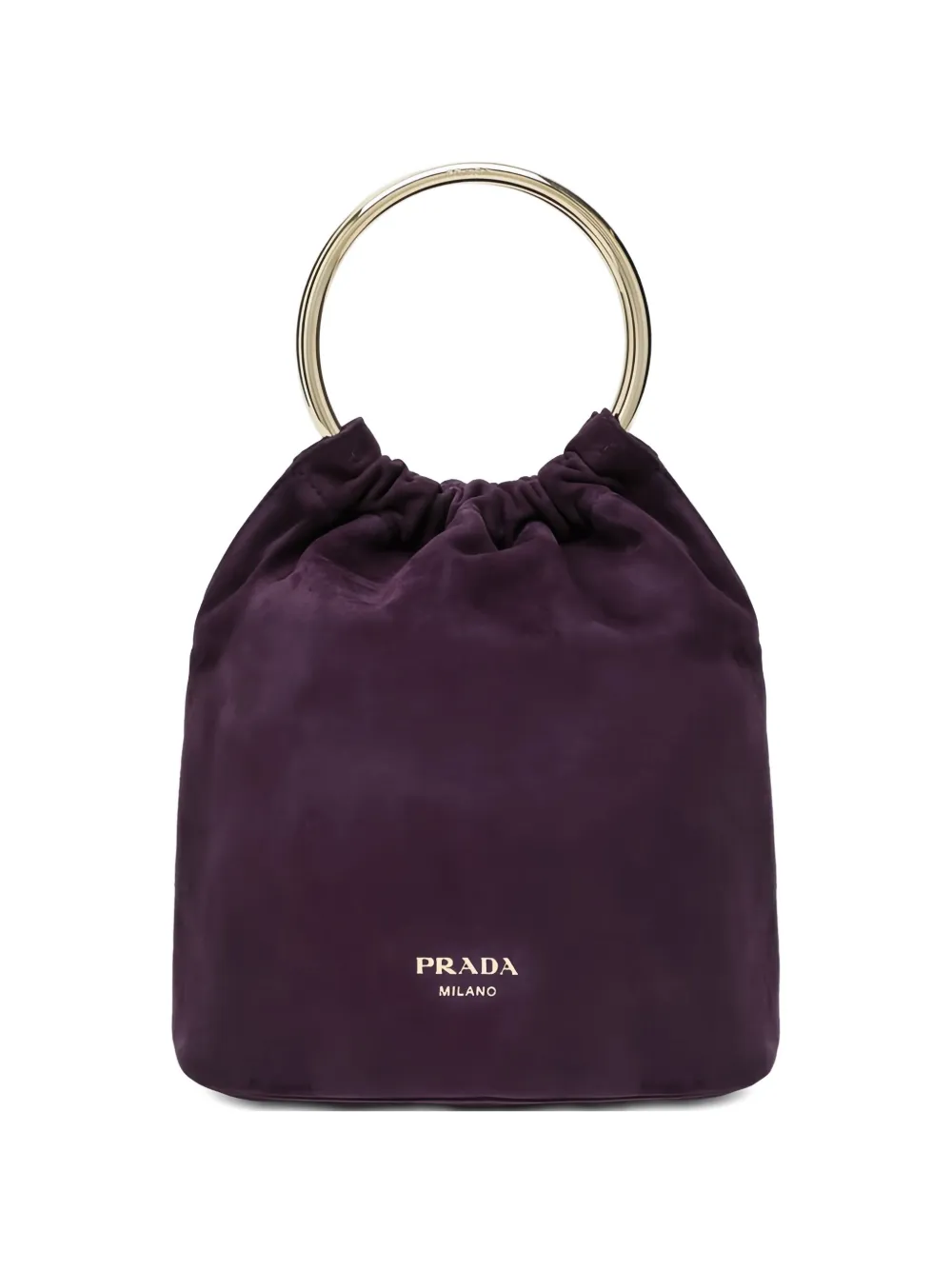 Prada medium ring-handle suede bucket bag | Purple | Image 1