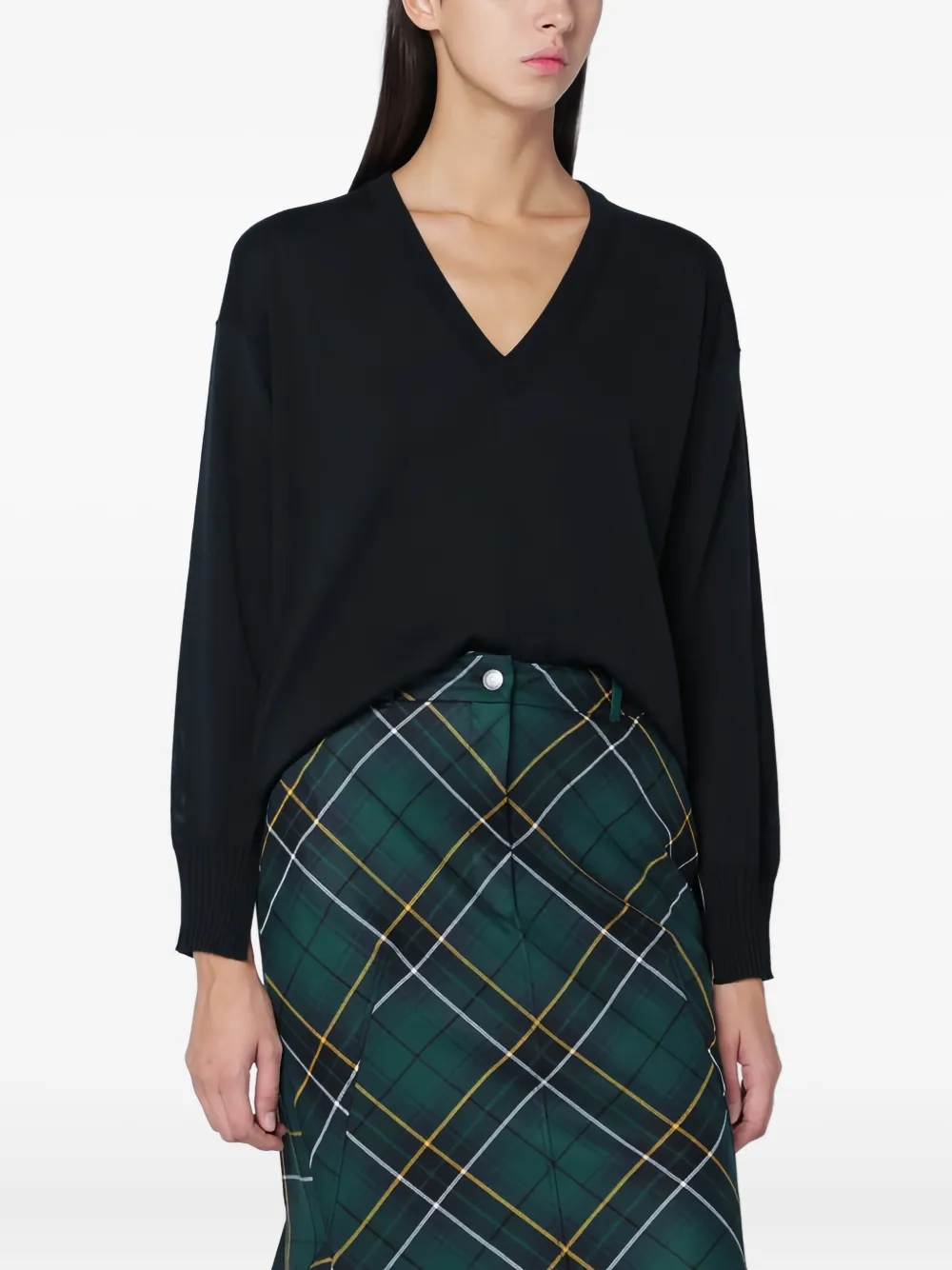 Roberto Collina V-neck Long Sweater In Multi