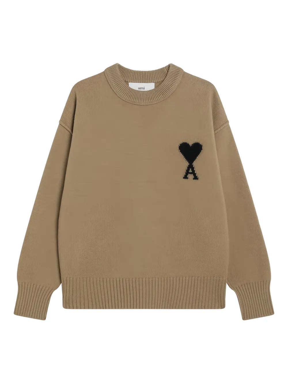 AMI Paris pull à logo cœur | marron | Image 1