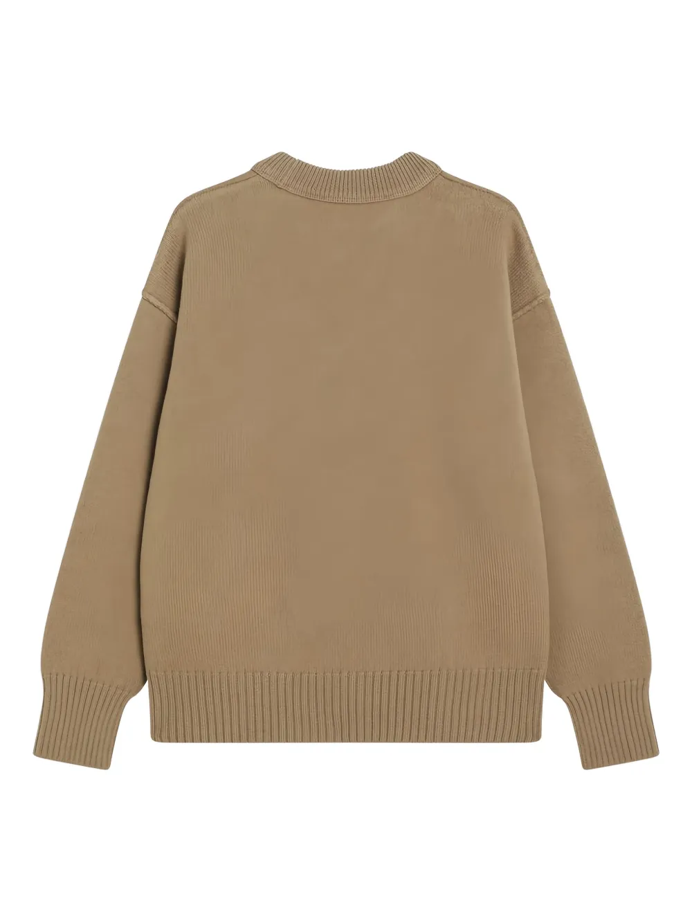 AMI Paris Trui met ronde hals en logo - Bruin