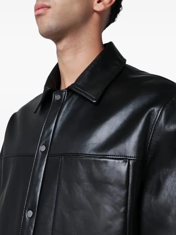 Salvatore Santoro Pocket Leather Jacket | Black | FARFETCH