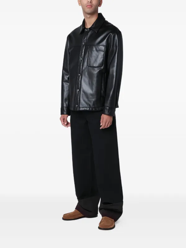 Salvatore Santoro Pocket Leather Jacket | Black | FARFETCH