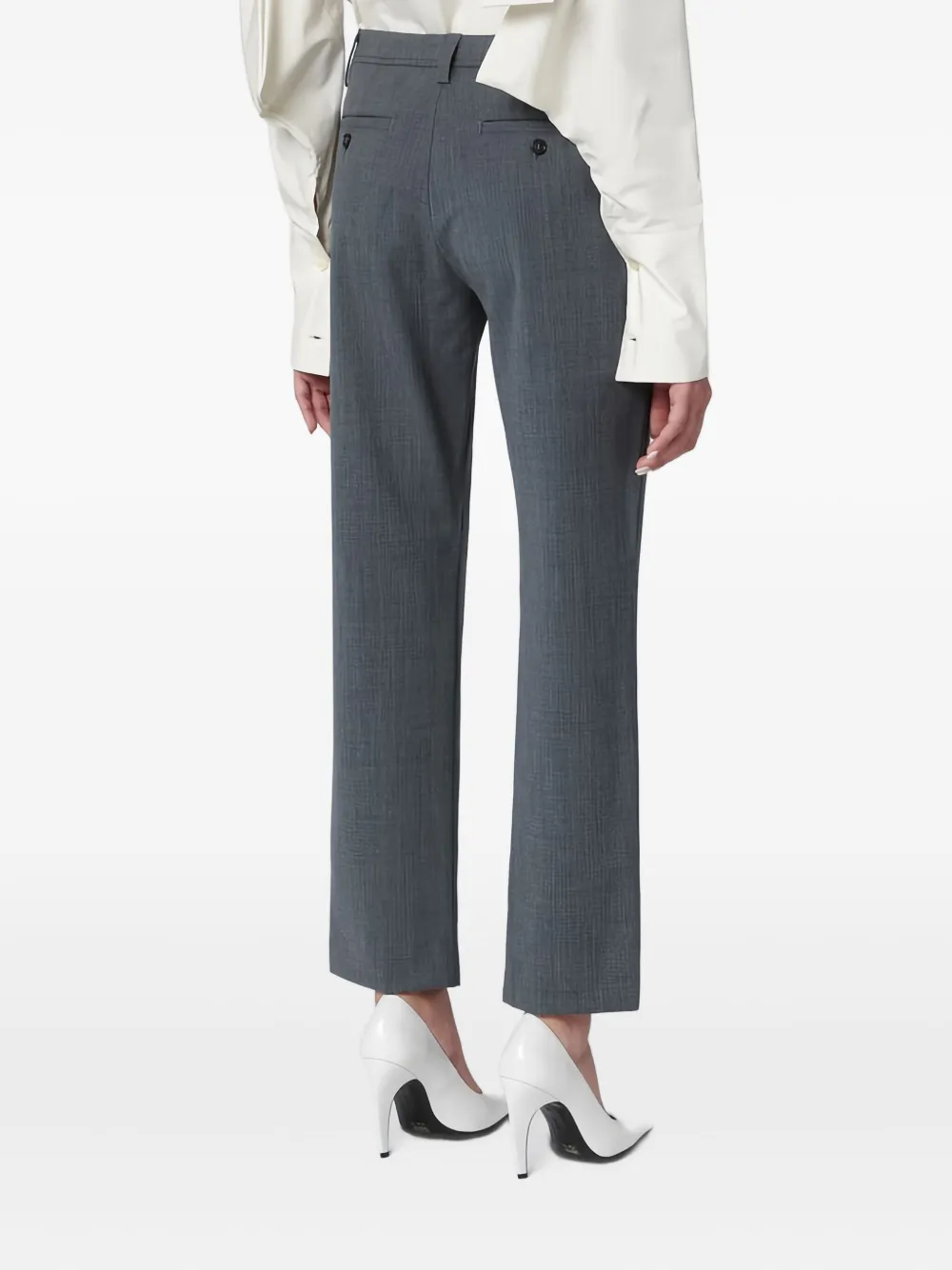 The Latest Thelatest Grey Wool-blend Trousers In Gray