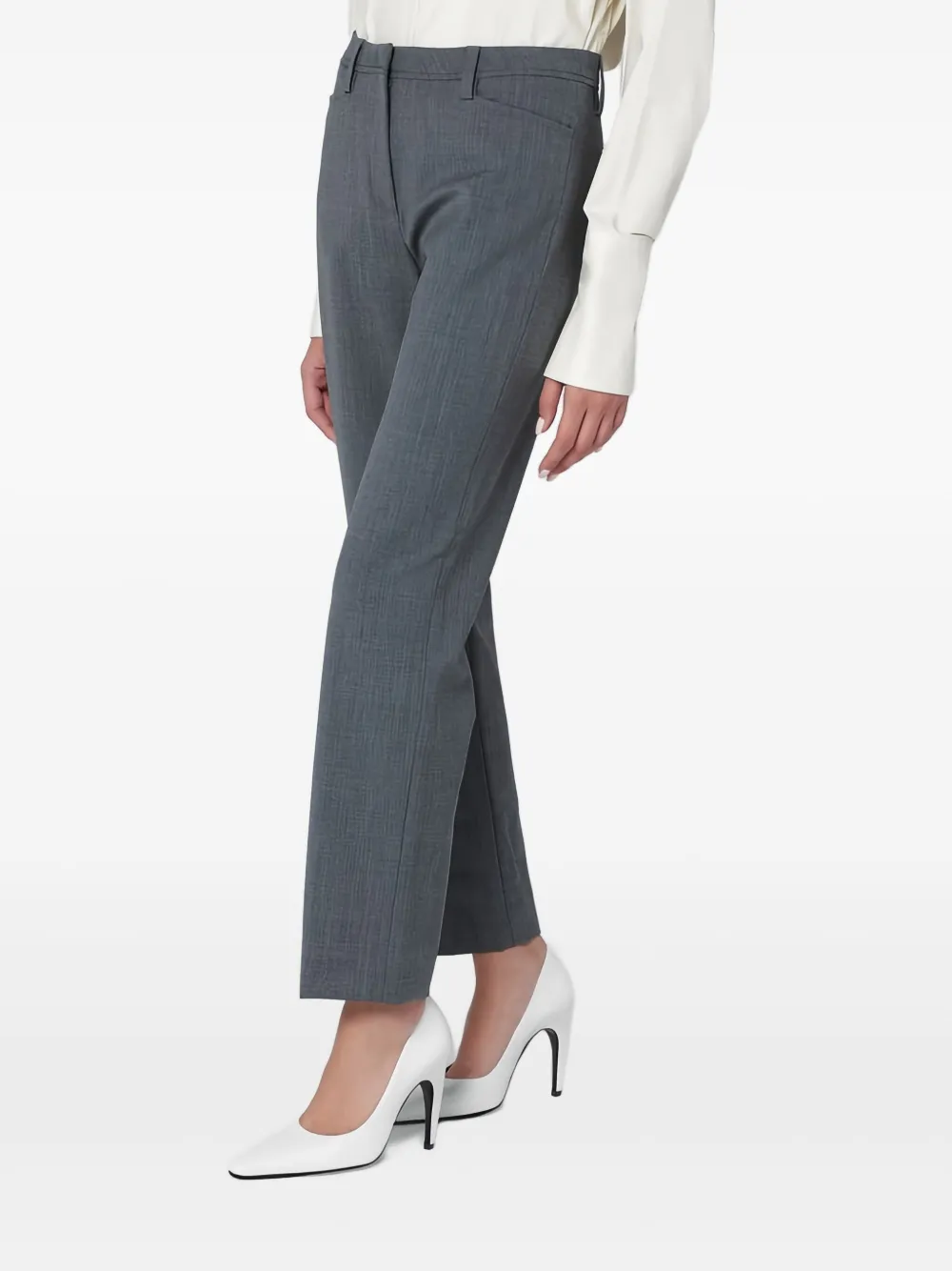 The Latest Thelatest Grey Wool-blend Trousers In Gray