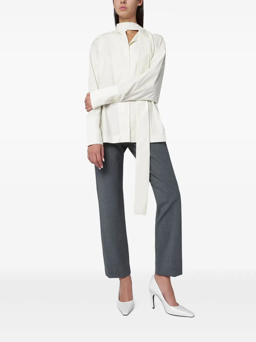 THELATEST Broek met knoopsluiting - Grijs