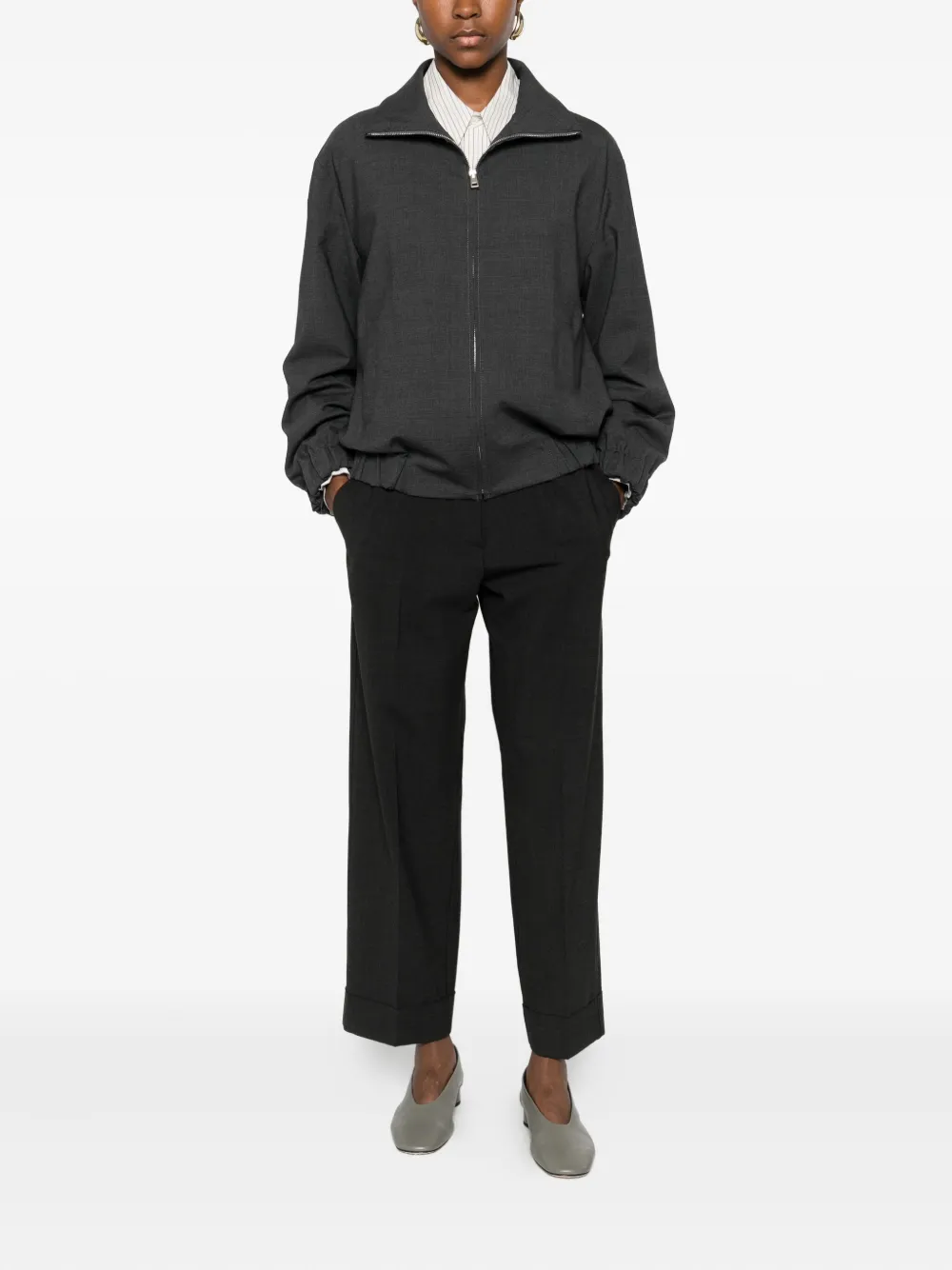 P.a.r.o.s.h Wool Bomber Jacket In Black
