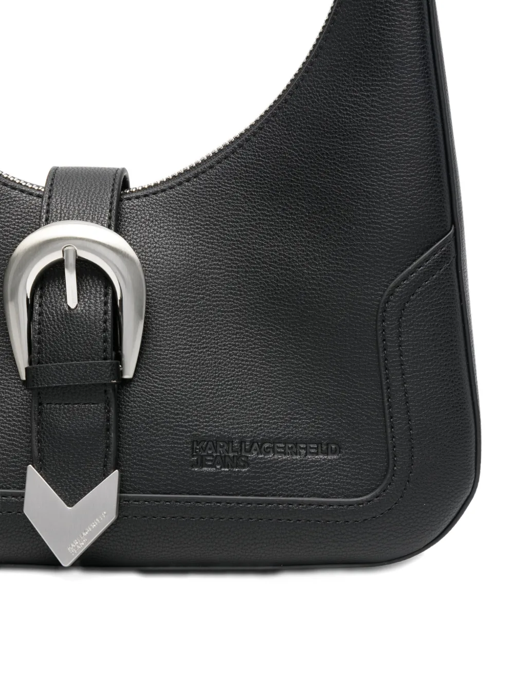 Karl Lagerfeld Jeans Buckle-detail Shoulder Bag In Black
