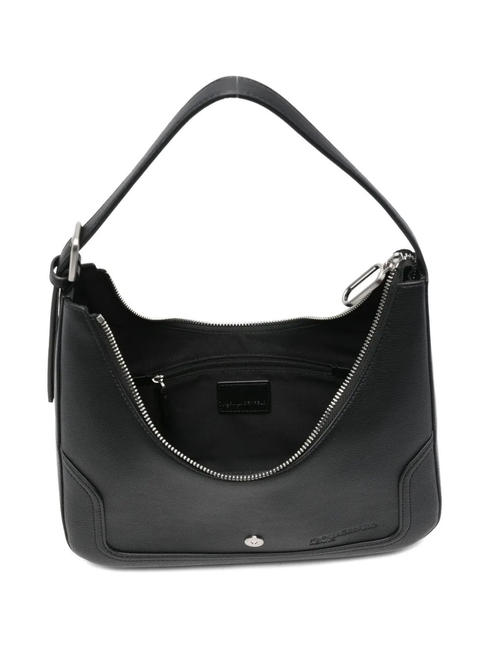Karl Lagerfeld Jeans Buckle-detail Shoulder Bag In Black