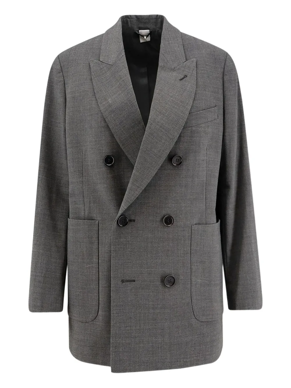 Aspesi Double-breasted Blazer In Gray