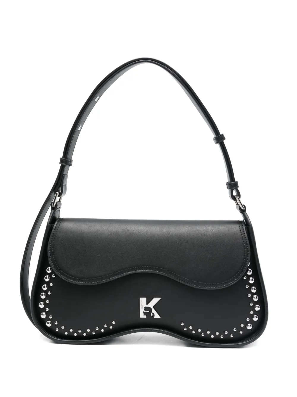 Karl Lagerfeld Jeans Studded Shoulder Bag In Black