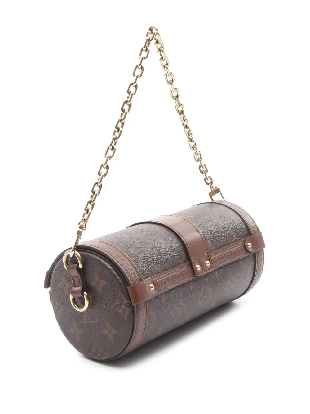 Pre-owned Louis Vuitton 2021-2025 Monogram Papillon Trunk Satchel In Brown