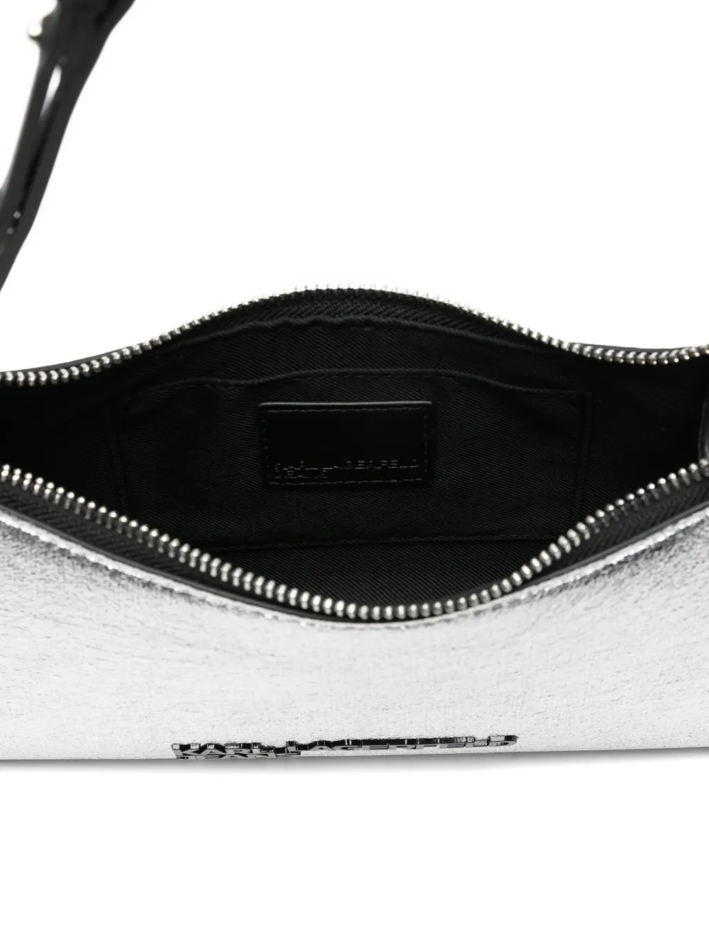 Karl Lagerfeld Jeans Zipped Shoulder Bag In Gray