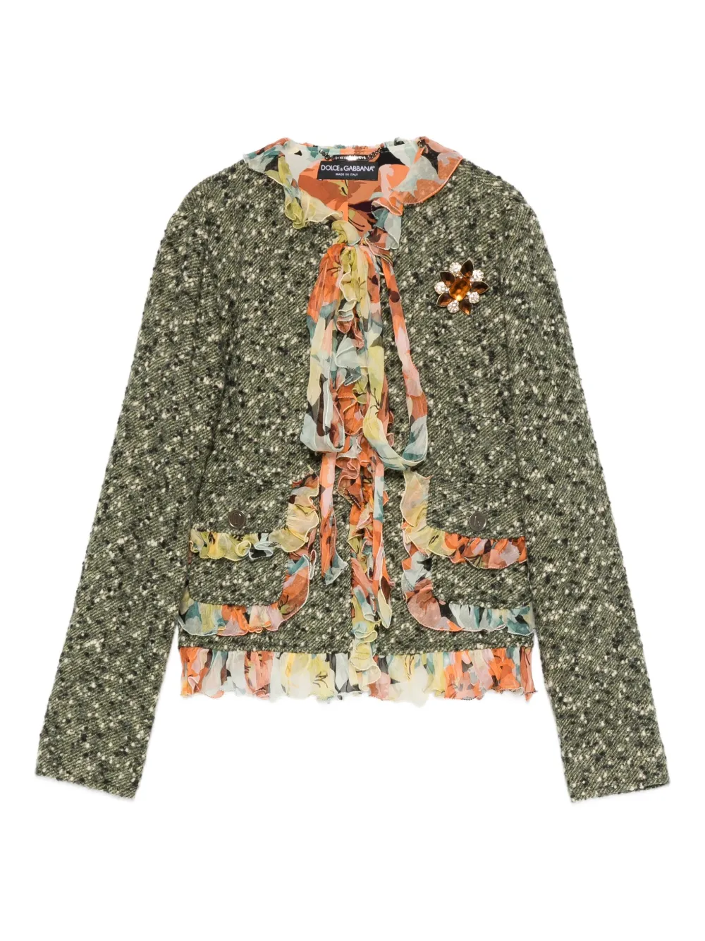 Dolce & Gabbana Pre-Owned 2000s floral-appliqué jacket | Green | Image 1