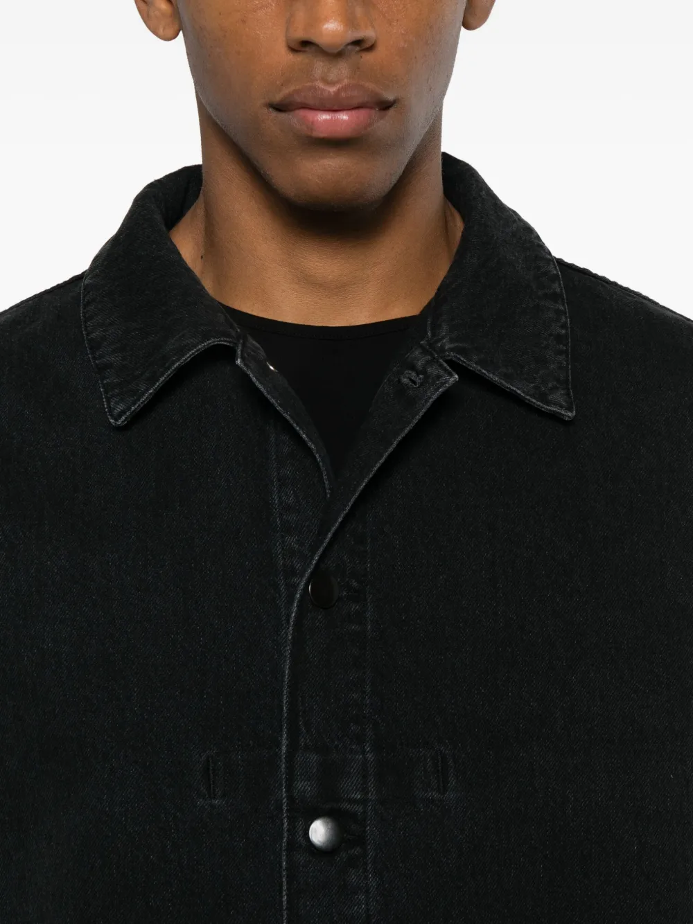 Nomen Nescio Buttoned Denim Jacket In Black