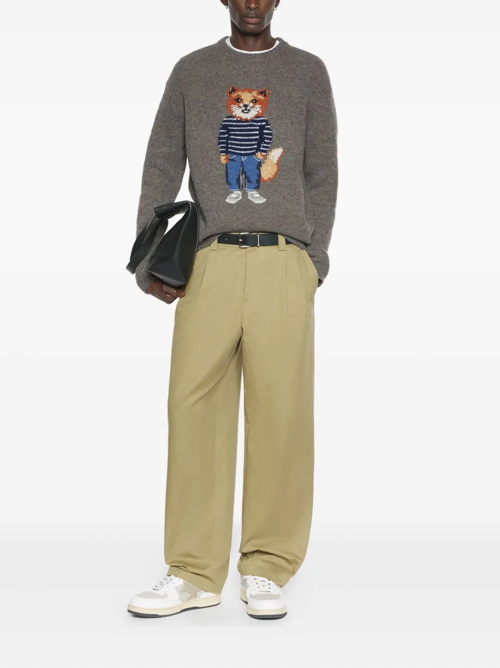 Maison Kitsuné fox graphic crewneck sweater - Grijs