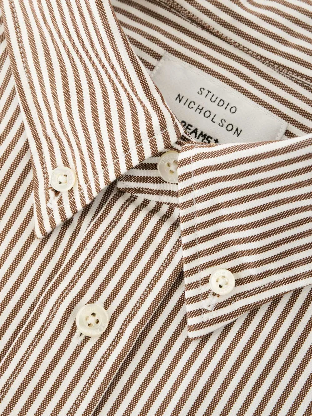 Studio Nicholson Xbeams Plus Button-down Striped Shirt In Neutral