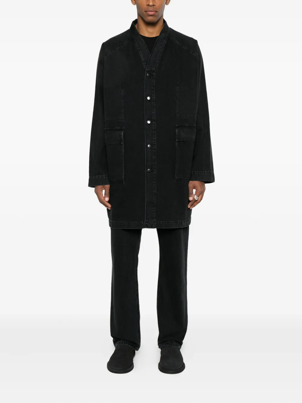 Nomen Nescio abrigo de mezclilla con mangas raglán | Abrigos con botones | Image 2