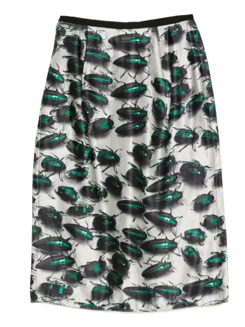 Lanvin Pre-Owned falda con cintura alta y estampado de escarabajo