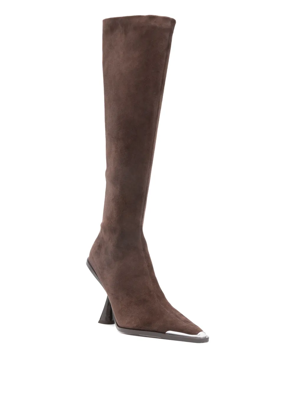 Cult Gaia 105mm Suede Knee-high Boots In Brown