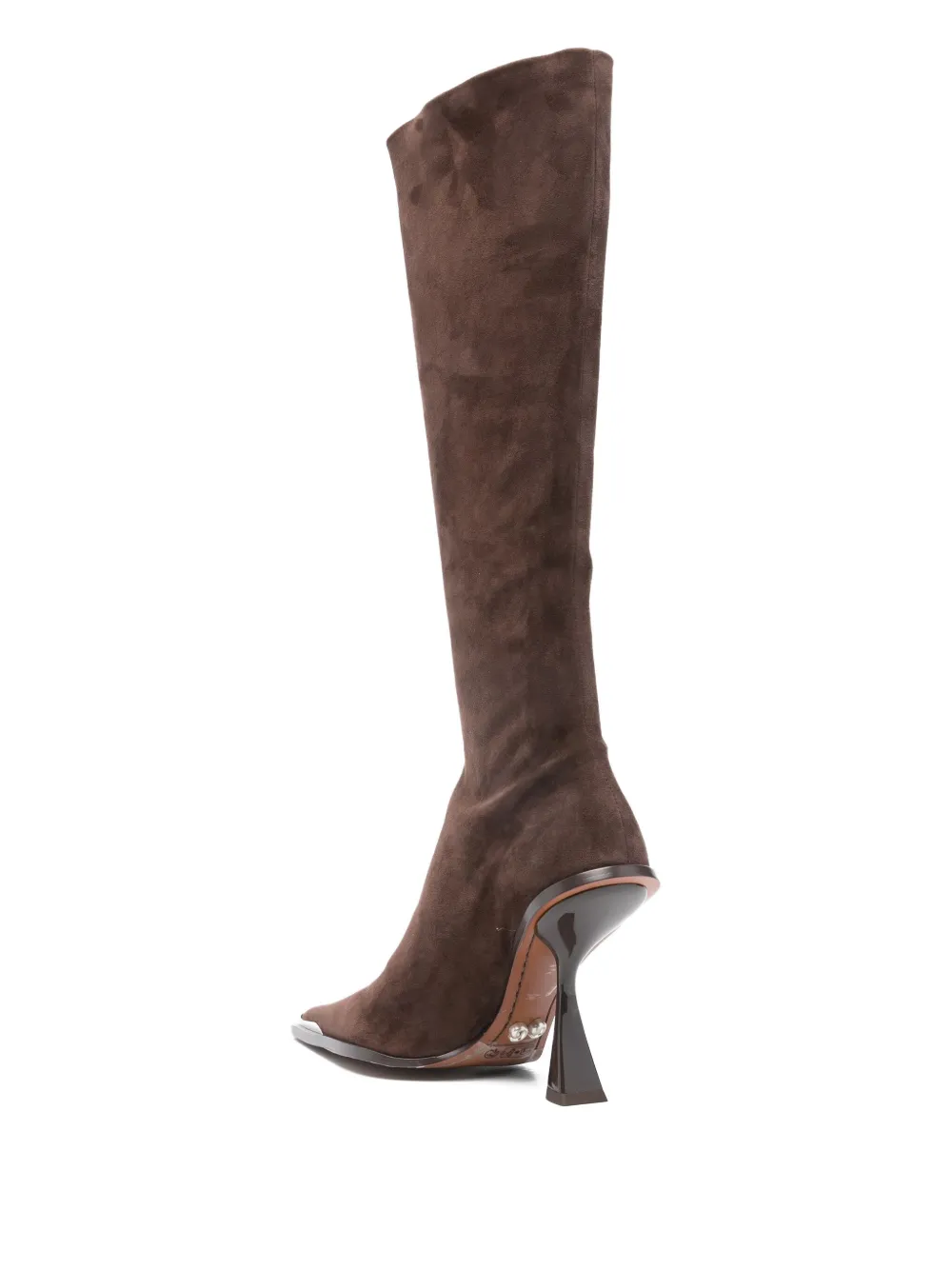Cult Gaia 105mm Suede Knee-high Boots In Brown