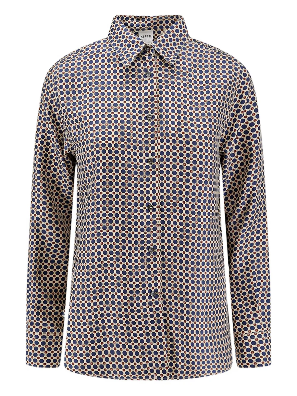 ASPESI camisa de seda con motivo geométrico | azul | Image 1