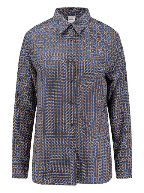 ASPESI camisa de seda con motivo geométrico