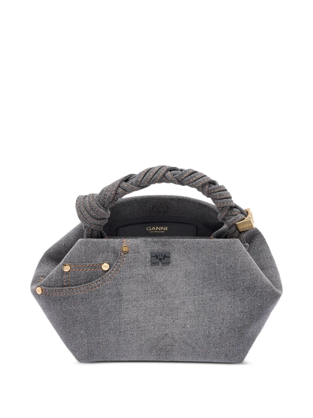  Ganni Twisted-handle Tote Bag - Grey 