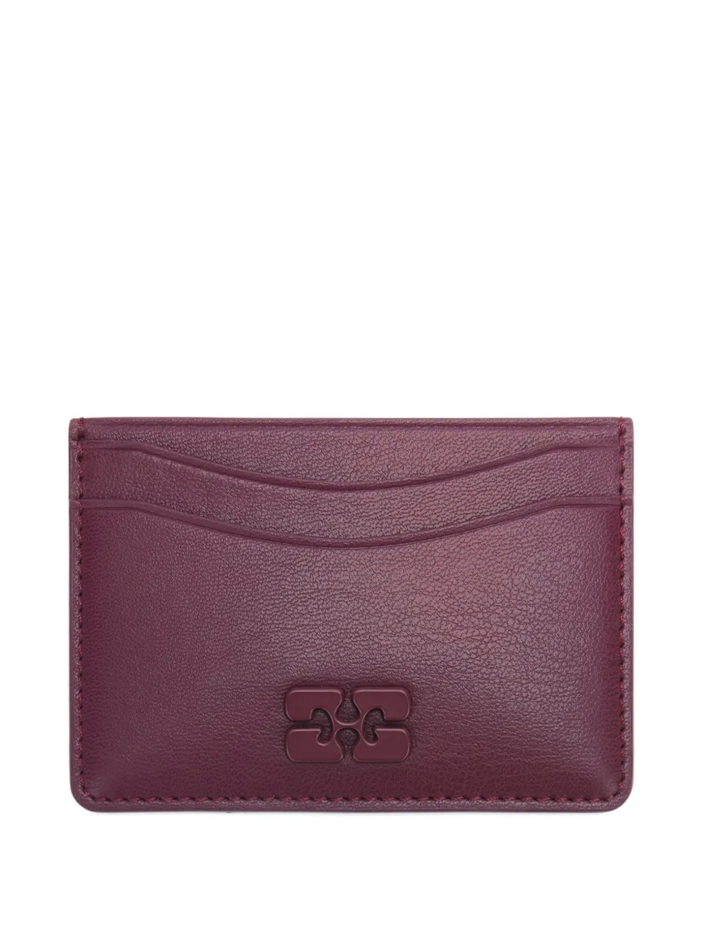 Ganni Logo-detail Cardholder In Brown