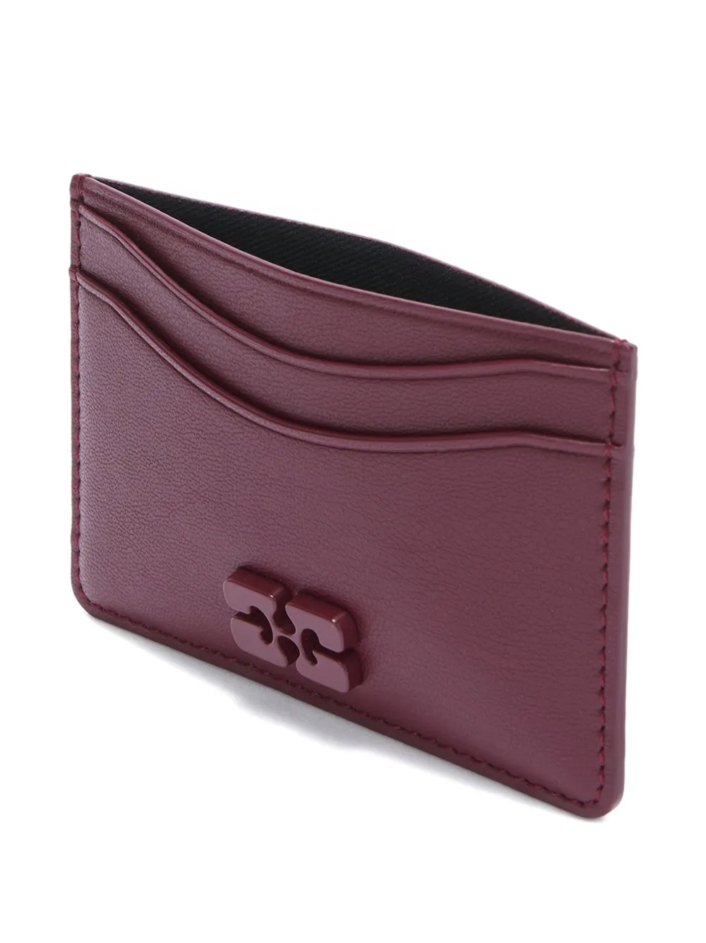 Ganni Logo-detail Cardholder In Brown