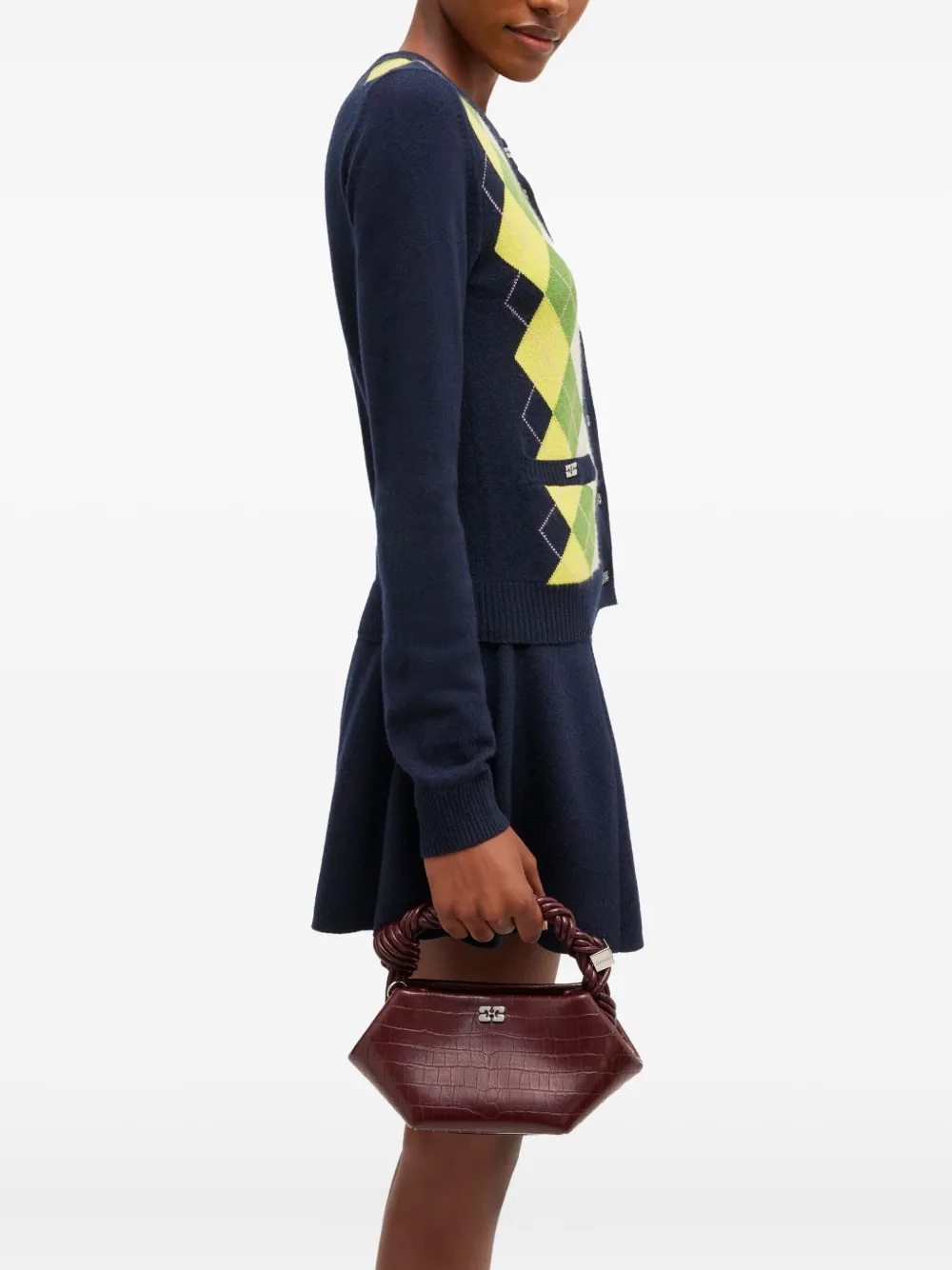 GANNI Bou shopper met gedraaid handvat - Rood