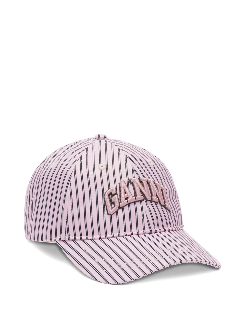 GANNI Cappello da baseball a righe - Rosa