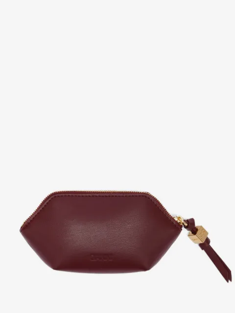GANNI Bou coin purse in burgundy