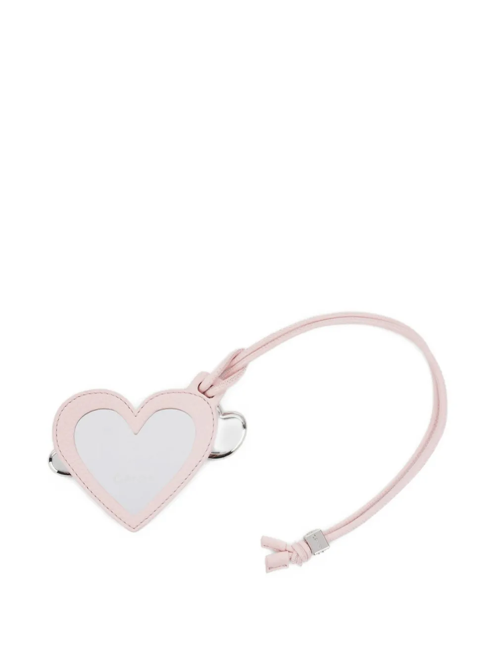 Ganni Heart Embellished Keyring In Pink